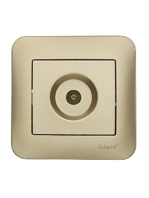 Розетка телевизионная проходная TV СП ASTI IP20 в сборе золото. LEZARD 7081-3636-129