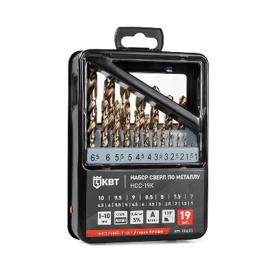 Набор сверл по металлу НСС-19К ПРОФИ КВТ 106205