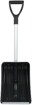 Лопата для уборки снега "Актив-Авто" 365х260х900мм укороченный съемный алюм. черенок; пластик. 68106