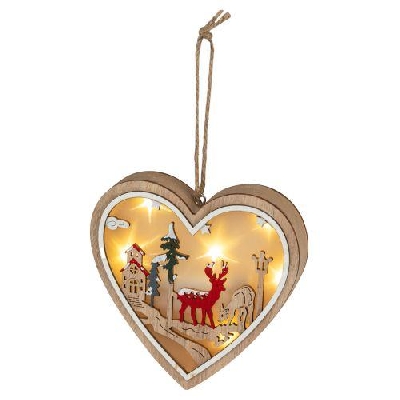 Светильник светодиодный новогодний Сердце подвесной 10см 2хАА ENGDS-5L Эра Б0060479