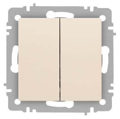 Выключатель 2-кл. СП Accent 6-104-02 10А IP20 250В AL/CU сл. кость Intro Б0063482