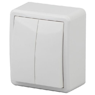 Выключатель 2-кл. ОП Эра Эксперт 10А IP20 11-1205-01 250В 10AX с подсветкой бел. Эра Б0020666