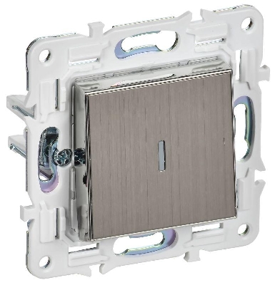 Выключатель 1-кл. SKANDY 10А SK-V07N с индикацией никель IEK SK-V10-1-10-K50
