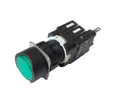 Кнопка нажимная возвратная круглая (1НО) зел. EMAS D100YDY