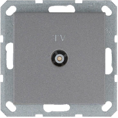 Розетка телевизионная проходная TV Ф9.5мм механизм алюм. Jasmart G6002S