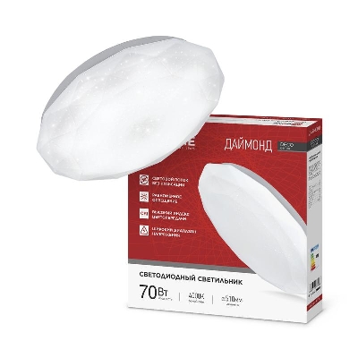 Светильник светодиодный DECO ДАЙМОНД 70Вт 4000К 6300лм 230В 510х70мм IN HOME 4690612063416