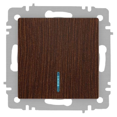 Выключатель 1-кл. СП Accent 6-102-10 10А IP20 250В с подсветкой AL/CU венге Intro Б0063449