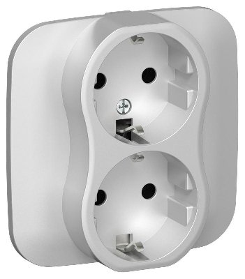 Розетка 2-м СП FLITE РС12-1-А-ФлА 16А с заземл. без защ. шторок безвинтовое крепление в сборе механизм алюм. IEK FI-R21A-16-1-K47