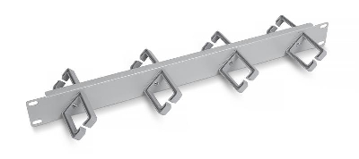 Органайзер кабельный горизонтальный 19дюйм 1U двухсторонний JB08-1U-45-GY 8 пластиковых колец под углом 45град. Cabeus 10631c