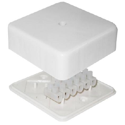 Коробка распределительная ОП 78х78х30мм с клемм. 6 выходов 10А 6 контактов крышка на винтах бел. Epplast 170220