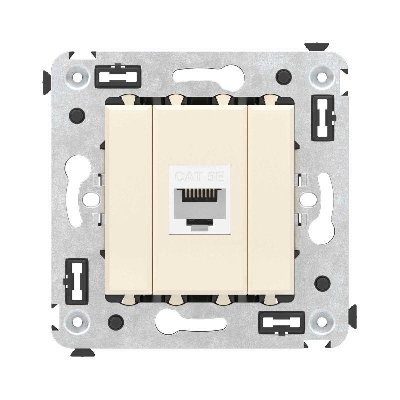 Розетка компьютерная 1-м СП Avanti "Ванильная дымка" RJ45 кат.5E без шторок механизм DKC 4405663