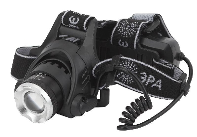 Фонарь аккумуляторный налобный GA-805 CREE 5Вт регулир. фокус литиевый аккум. 2.5А.ч алюм. USB пластик. (кор.) Эра Б0039625