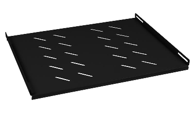 Полка 19дюйм перфорированная SH-J018-FC-600m-100KG-BK глубиной 400мм для напольных и настенных шкафов с глубиной 600мм усиленная до 100кг черн. (RAL 9004) Cabeus 8621c