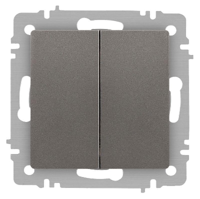 Выключатель 2-кл. СП Accent 6-104-09 10А IP20 250В AL/CU титан Intro Б0063499