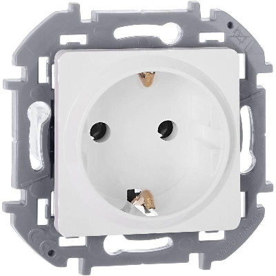 Розетка 1-м СП Inspiria 16А IP20 250В 2P+E немецк. стандарт механизм бел. IEK 673720