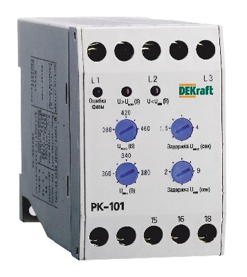 Реле контроля фаз РК-101 380В тип 01 DEKraft 23300DEK