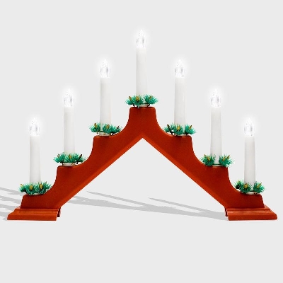 Горка новогодняя 7 свечек (7LED) тепл. бел. 0.5Вт 220-240В IP20 красн. Neon-Night 501-082