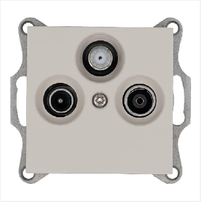 Розетка телевизионная оконечная TV + FM + SAT 3-м Ф9.5мм механизм тауп Jasmart G6206T