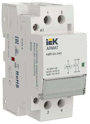 Контактор модульный KMR 63А 230В AC 2НО ARMAT IEK AR-KMR10-063-20-230