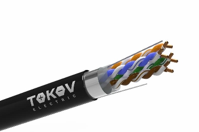 Кабель витая пара F/UTP 4х2х24AWG (0.48мм) кат.5E PE Fluke tested (м) TOKOV ELECTRIC TKE-C05-F/UTP-42-5E-305-OD