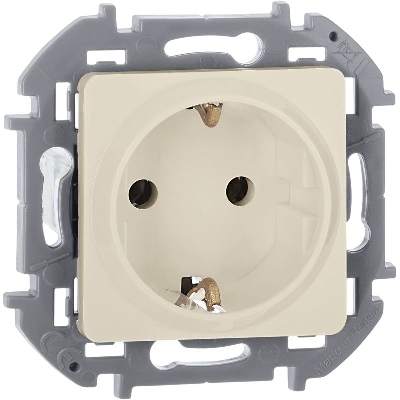 Розетка 1-м СП Inspiria 16А IP20 250В 2P+E защ. шторки немецк. стандарт механизм сл. кость IEK 673731