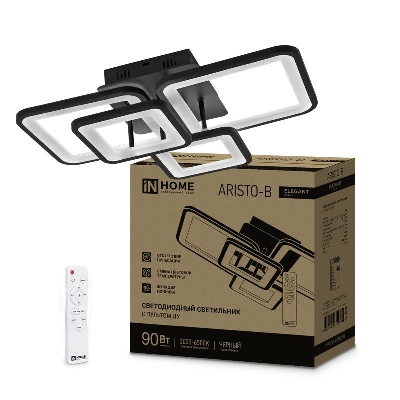 Светильник светодиодный ELEGANT ARISTO-B 90Вт 3000-6500К 7000лм 230В 535х370х151мм пульт ДУ черн. IN HOME 4690612047294