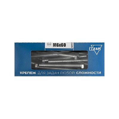 Болт с шестигранной головкой М6х60 DIN 933 оцинк. (уп.30шт) Tech-Krep/Zitar 105206