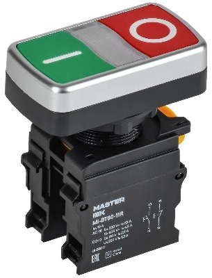 Кнопка "I-O" d22мм 1НО+1НЗ MASTER без подсветки IEK MI-BT60-11R-3-21-K51