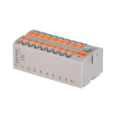Блок распределительный зажим push-in 1 ввод 6кв.мм 18 точек подключения 25кв.мм сер. DKC DTP1-118-104SPUG