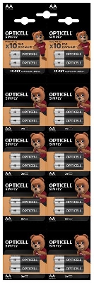 Элемент питания алкалиновый AA/LR6 отрывной набор hsdc (блист. 2штх10) (уп.20шт) Opticell 5050001/6050001