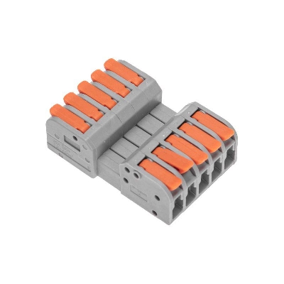 Клемма СМК 222-425R проходная разъемная 5 полюсов сер. 0.2-2.5/4кв.мм Rexant 07-5265