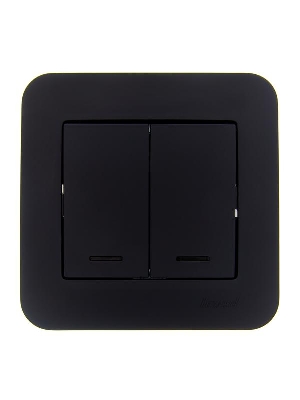 Выключатель 2-кл. 1п СП ASTI 10А IP20 с подсветкой в сборе черн. бархат LEZARD 7081-4242-112