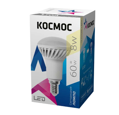 Лампа светодиодная R50 8Вт 220В E14 3000К Космос Lksm_LED8wR50E1430