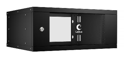 Шкаф телекоммуникационный настенный разборный LIGHT WSC-05D-4U55/45-BK 19дюйм 4U дверь стекло черн. Cabeus 10184c