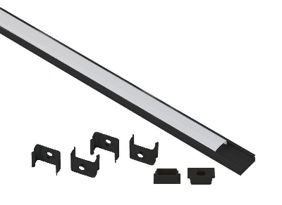 Комплект с накладным анодированным профилем 1506B 15х6мм. 2м САВ262 черн. Эра Б0062817