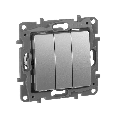 Выключатель 3-кл. СП Etika 10А IP20 250В 10AX винтов. зажимы механизм алюм. IEK 672443