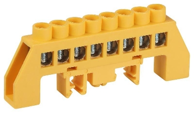 Шина PE земля в комбинированном изоляторе на DIN-рейку ШНИ-8х12-8-Д желт. NO-224-116 Эра Б0062970