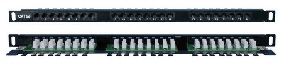 Патч-панель 19дюйм 0.5U кат.5E 24 порта RJ45 Dual IDC PPHD-19-24-8P8C-C5E-110D высок. плотности Hyperline 244076