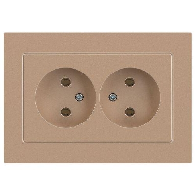 Розетка 2-м СП Accent 6-204-04 16А IP20 250В 2P AL/CU шампань Intro Б0063462