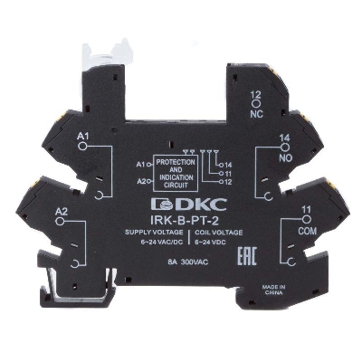 Колодка ультратонкая для реле RIS вх. напр. 6-24В AC/DC push-in клеммы DKC IRK-B-PT-2