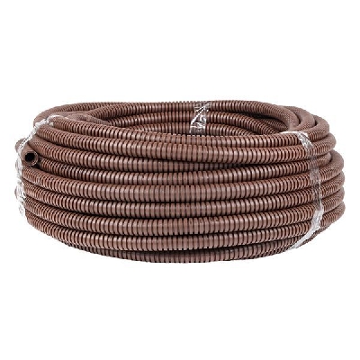 Труба гофрированная ПВХ d16мм с протяжкой темн. дерево (уп.25м) Plast PROxima EKF tg-z-16d