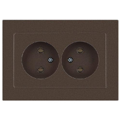 Розетка 2-м СП Accent 6-204-08 16А IP20 250В 2P AL/CU бронза Intro Б0063472
