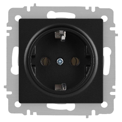 Розетка 1-м СП Accent 6-202-05 16А IP20 250В 2P+E Schuko антрацит Intro Б0063693
