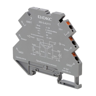 Преобразователь сигнала DSI 6.2мм 1 вход 0-10В 1 выход 4-20мА DKC DSI-S-A2111