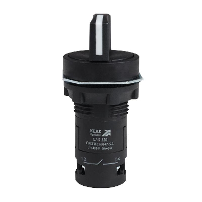 Переключатель 3 положения OptiSignal Compact D22 С7-S-320 черн. 2НО XB7ND33 КЭАЗ 362138