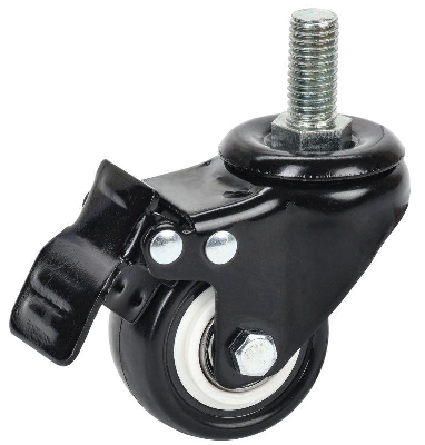 Ролик с тормозом М12 черн. ITK ITK-HP-M12