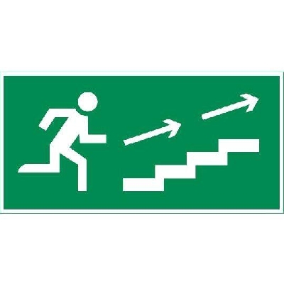 Знак "ПО ЛЕСТНИЦЕ ВВЕРХ ВПРАВО" 180х90мм для аварийно-эвакуационного светильника Compact VARTON V5-EM04-60.004.039