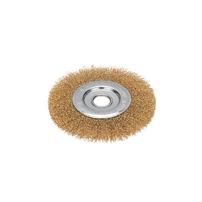 Щетка дисковая для УШМ витая латунированная проволока 150мм отв. 22.23мм Kranz KR-91-1232