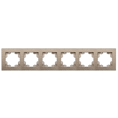 Рамка 6-м Афина фактурная универс. шампань Universal A11043-Br