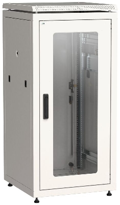 Шкаф сетевой 19дюйм LINEA N 24U 600х600мм стеклянная передняя дверь задняя металлическая сер. ITK LN35-24U66-GM